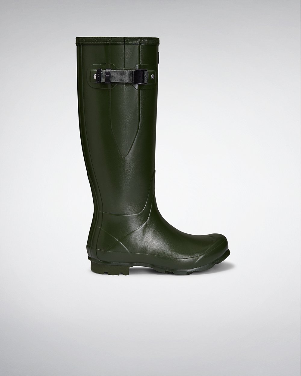 Botas de Lluvia Altas Hunter Mujer - Norris Field Side Adjustable - Verdes - XHEURFY-40